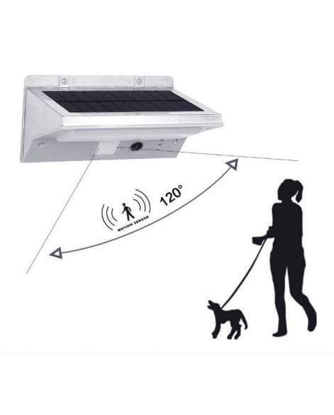 Motion Sensor Solar Wall Light - Grey 21 LEDs